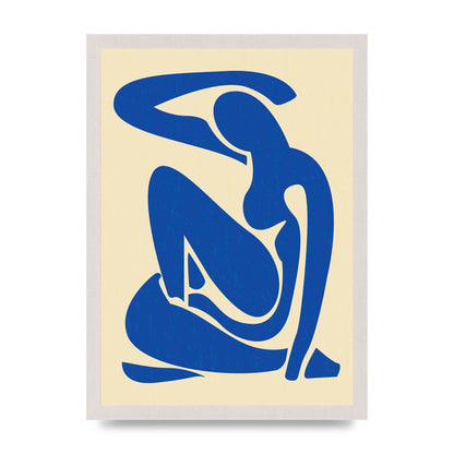 Matisse Inspired Blue Wall Art - A3 framed