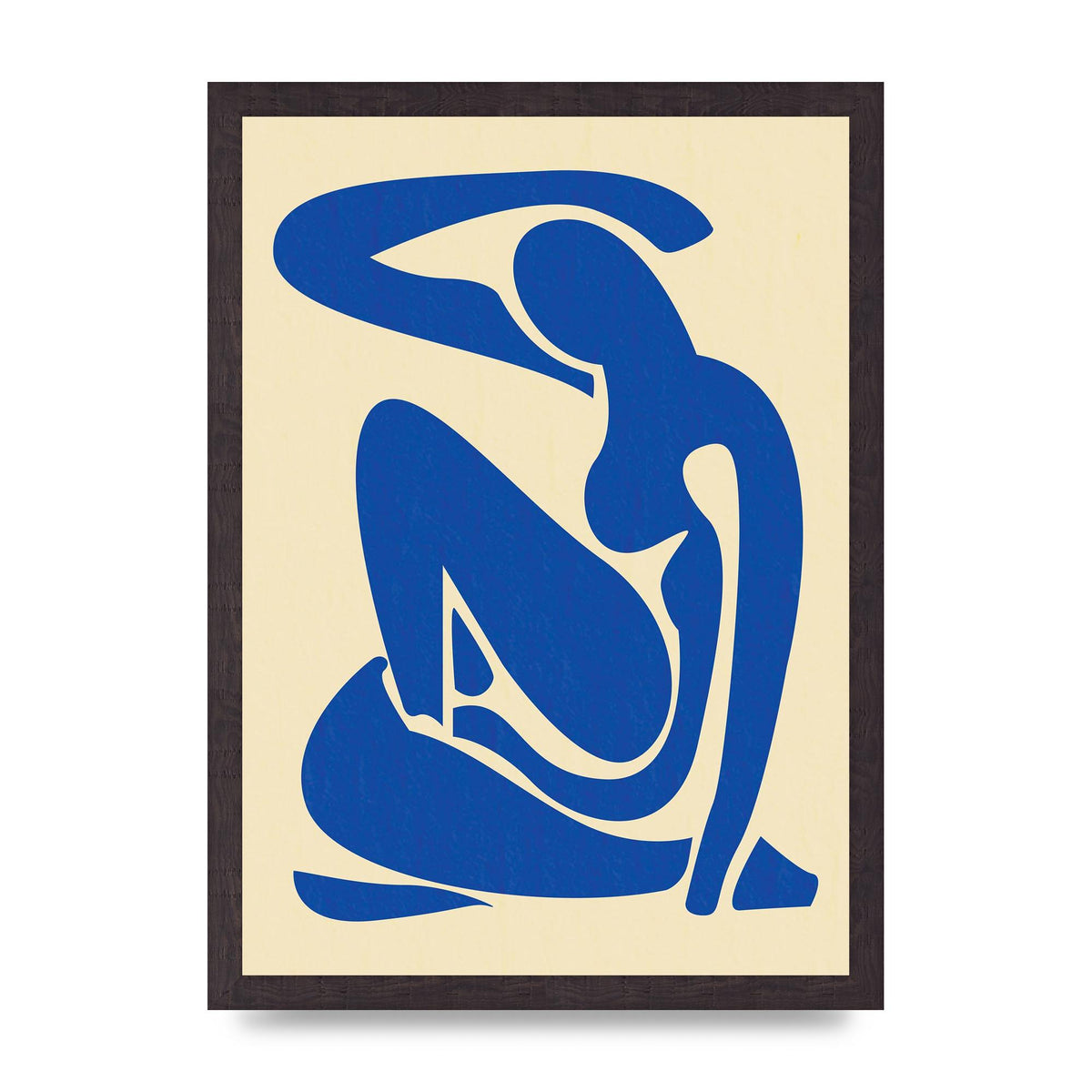Matisse Inspired Blue Wall Art - A3 framed