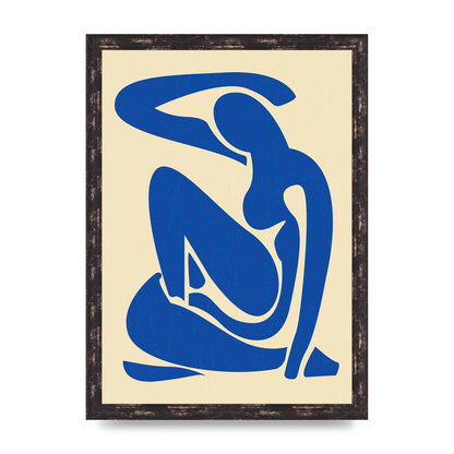 Matisse Inspired Blue Wall Art - A3 framed
