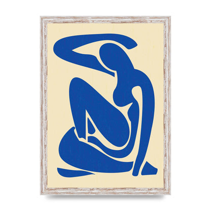 Matisse Inspired Blue Wall Art - A3 framed