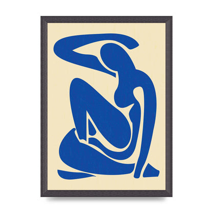 Matisse Inspired Blue Wall Art - A3 framed