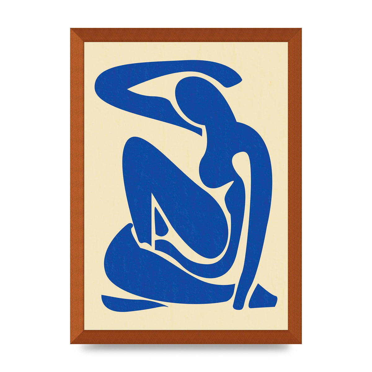 Matisse Inspired Blue Wall Art - A3 framed