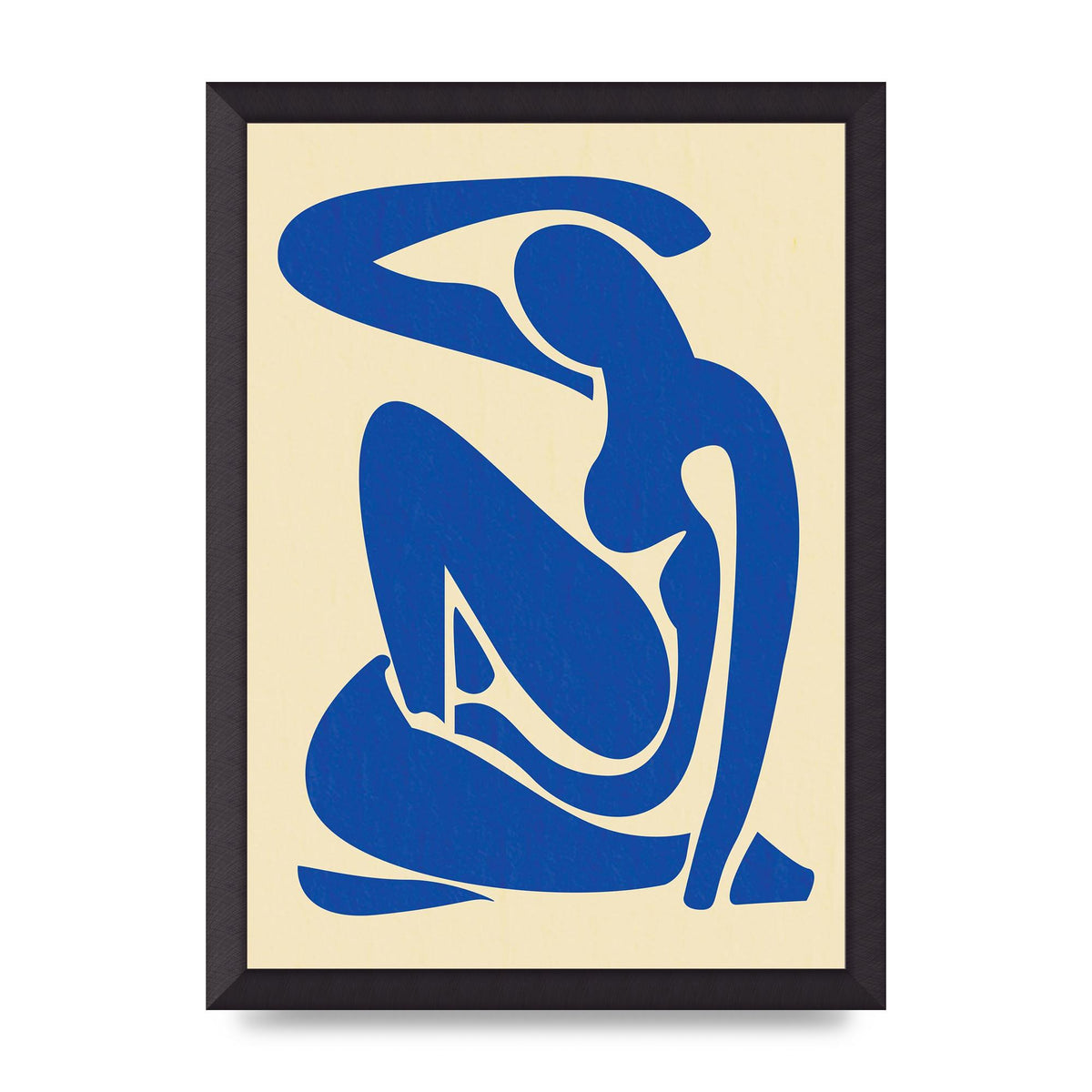 Matisse Inspired Blue Wall Art - A3 framed