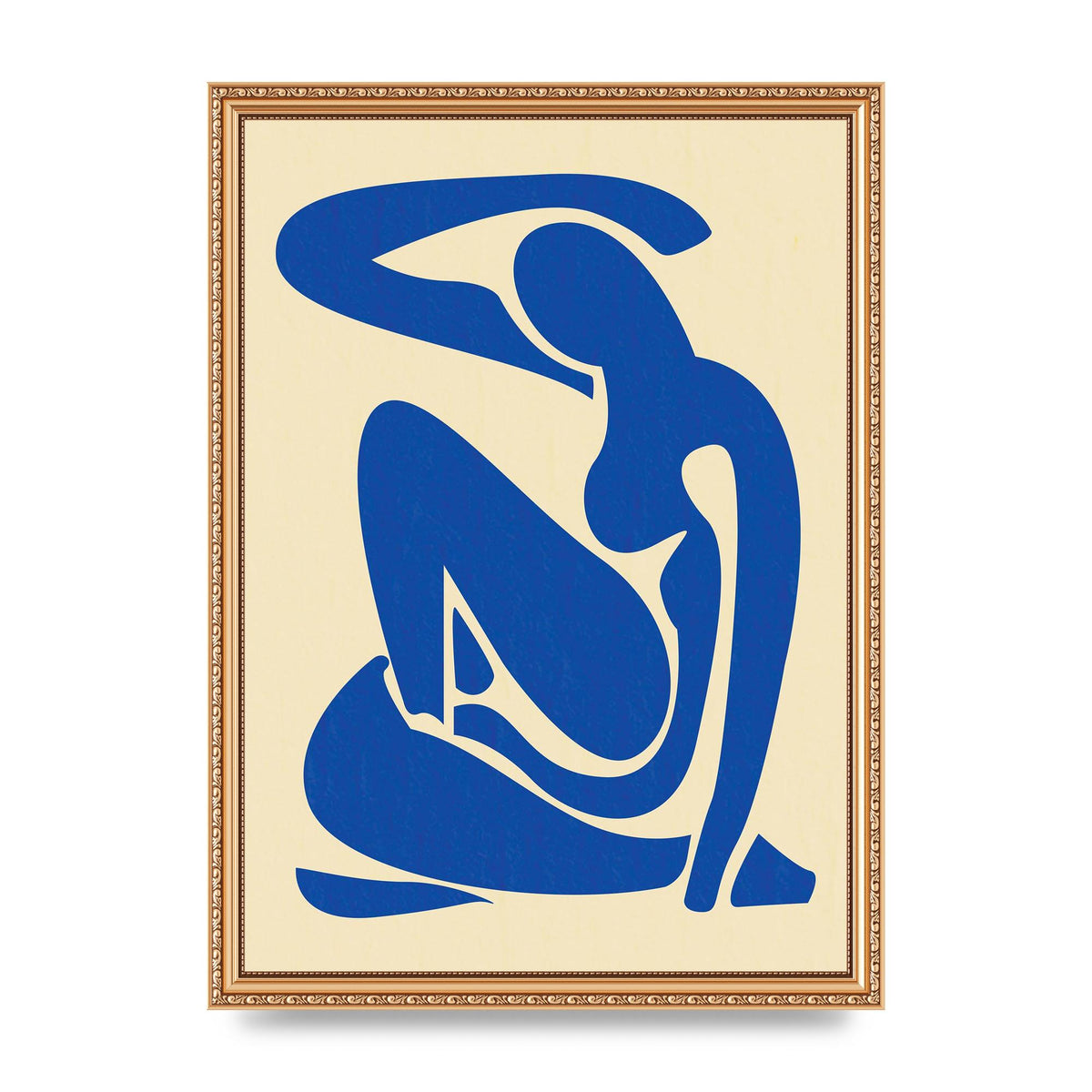 Matisse Inspired Blue Wall Art - A3 framed