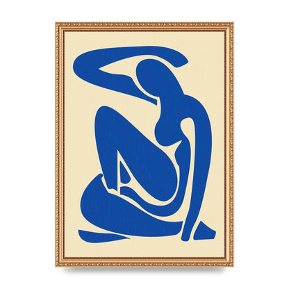 Matisse Inspired Blue Wall Art - A3 framed