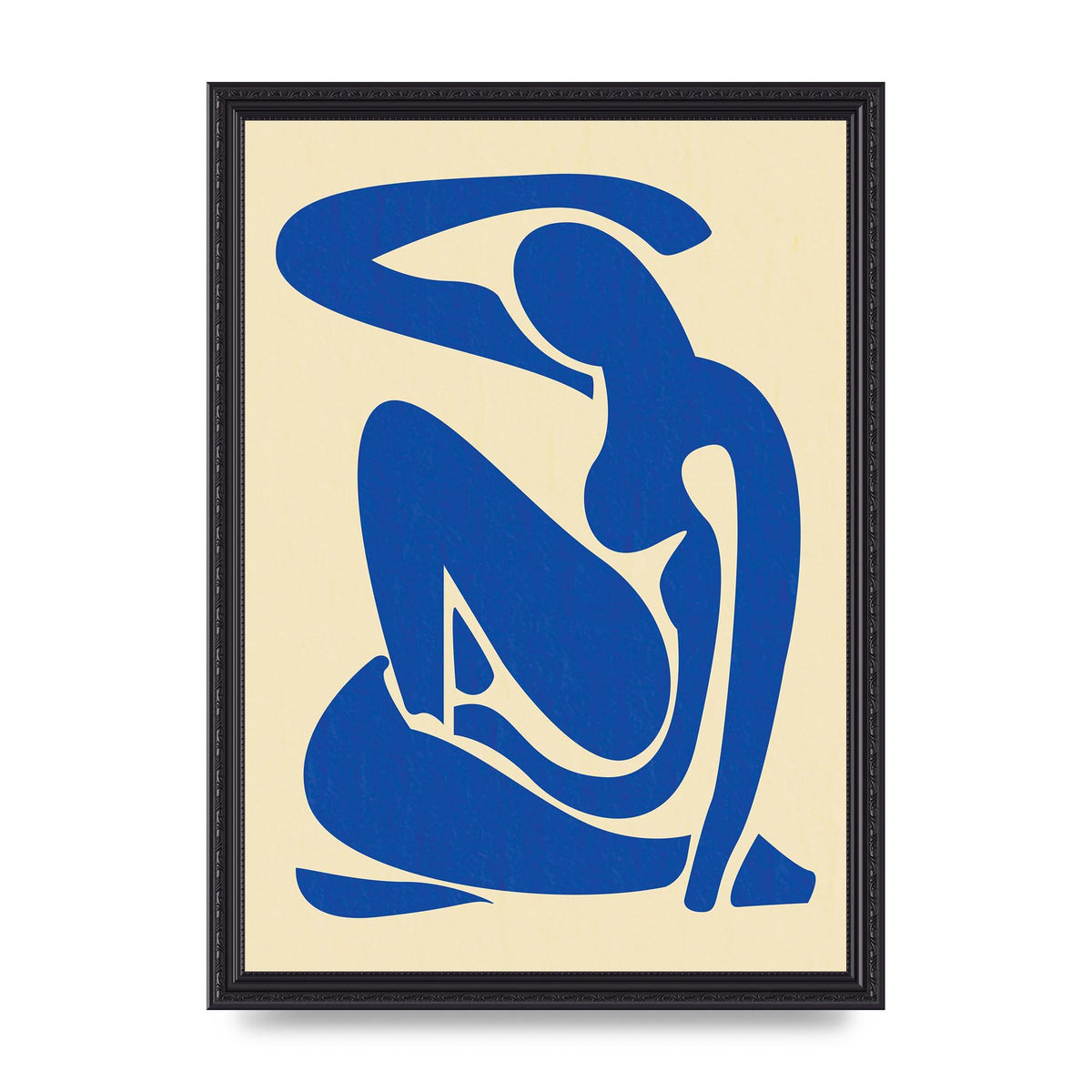 Matisse Inspired Blue Wall Art - A3 framed