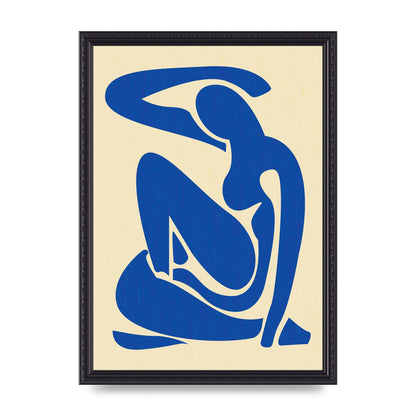 Matisse Inspired Blue Wall Art - A3 framed