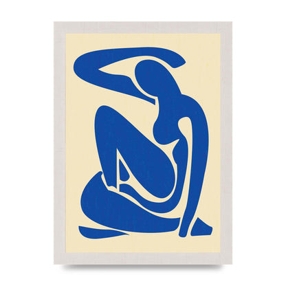 Matisse Inspired Blue Wall Art - A4 framed