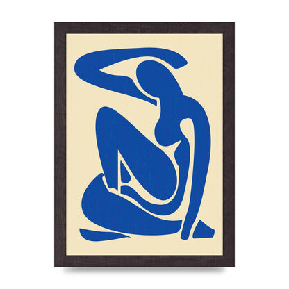 Matisse Inspired Blue Wall Art - A4 framed