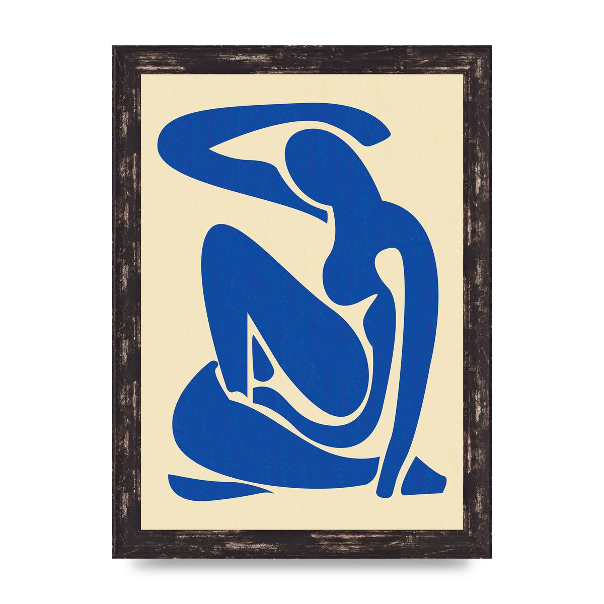 Matisse Inspired Blue Wall Art - A4 framed