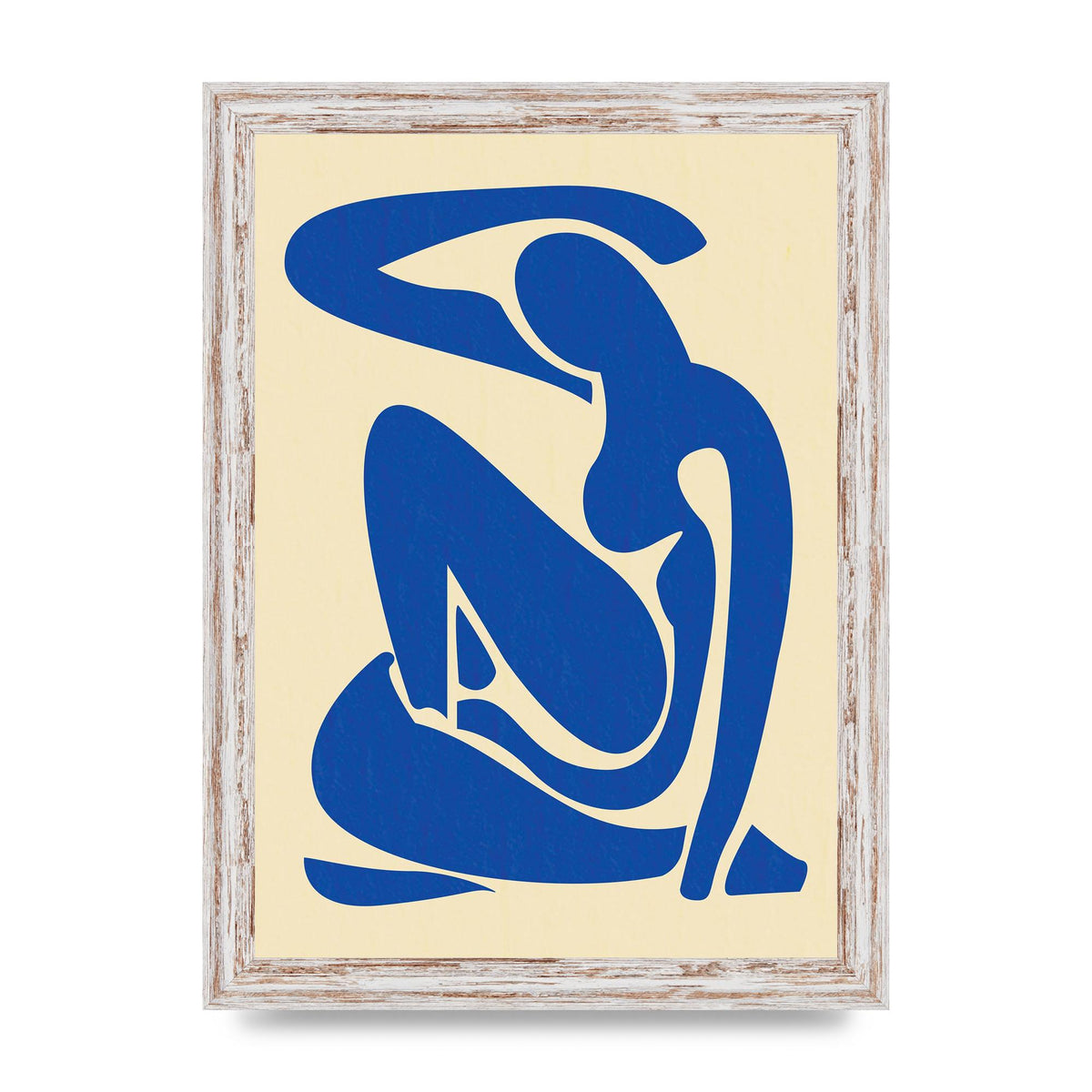 Matisse Inspired Blue Wall Art - A4 framed