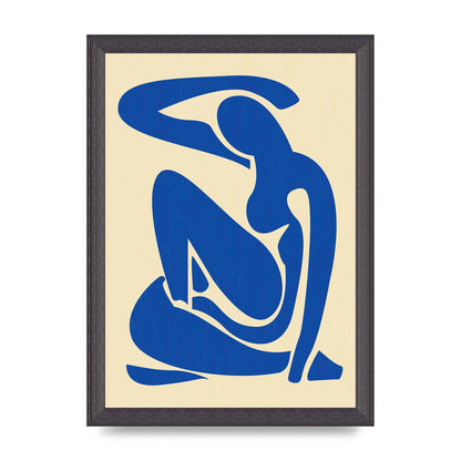 Matisse Inspired Blue Wall Art - A4 framed