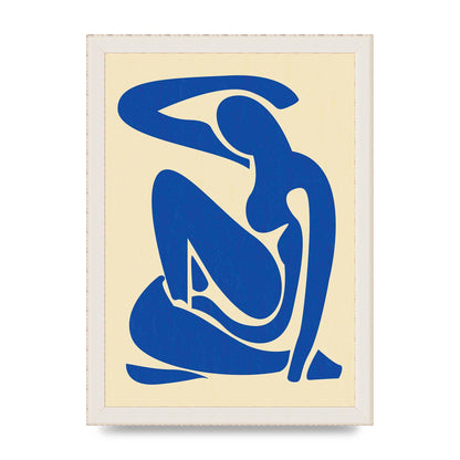 Matisse Inspired Blue Wall Art - A4 framed