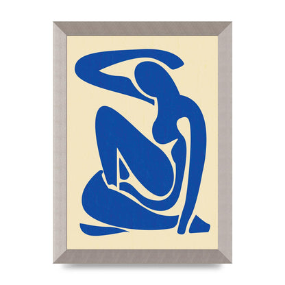 Matisse Inspired Blue Wall Art - A4 framed