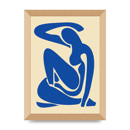Matisse Inspired Blue Wall Art - A4 framed
