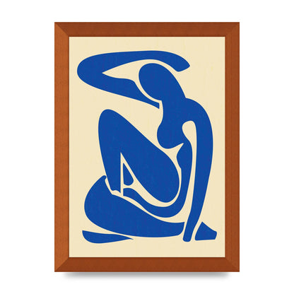 Matisse Inspired Blue Wall Art - A4 framed