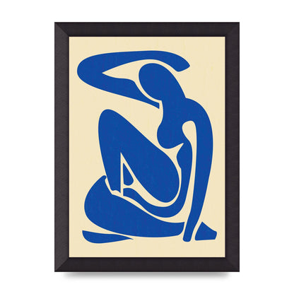 Matisse Inspired Blue Wall Art - A4 framed