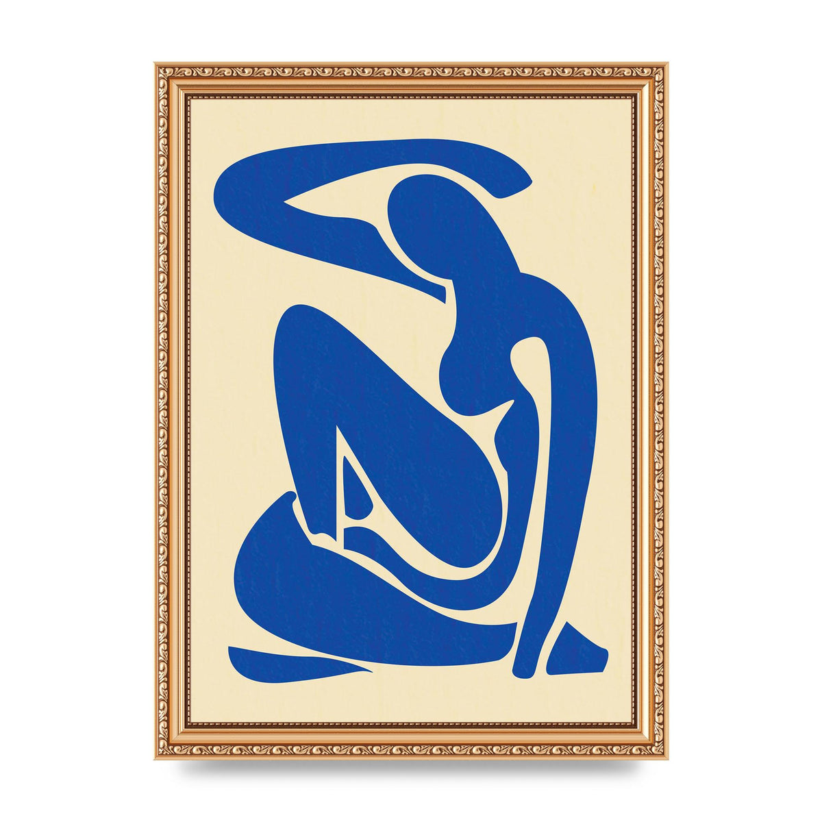 Matisse Inspired Blue Wall Art - A4 framed