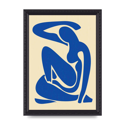 Matisse Inspired Blue Wall Art - A4 framed