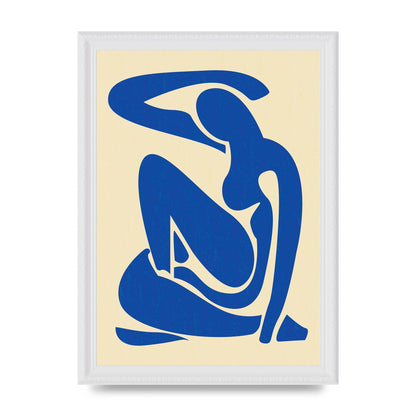 Matisse Inspired Blue Wall Art - A4 framed