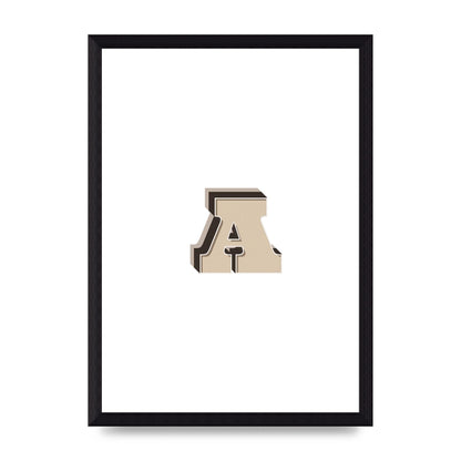 Alphabet Mix Match A" Printed Poster - A4 framed