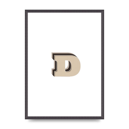 Alphabet Mix Match D" Printed Poster - A2 framed