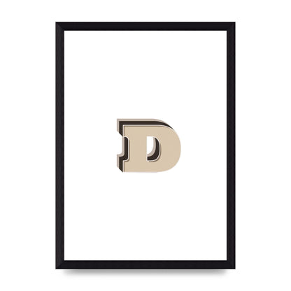 Alphabet Mix Match D" Printed Poster - A4 framed