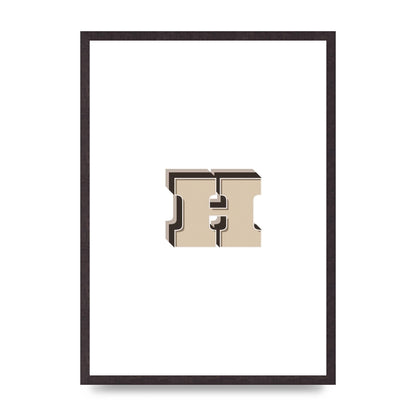 Alphabet Mix Match H" Wall Art - A2 framed