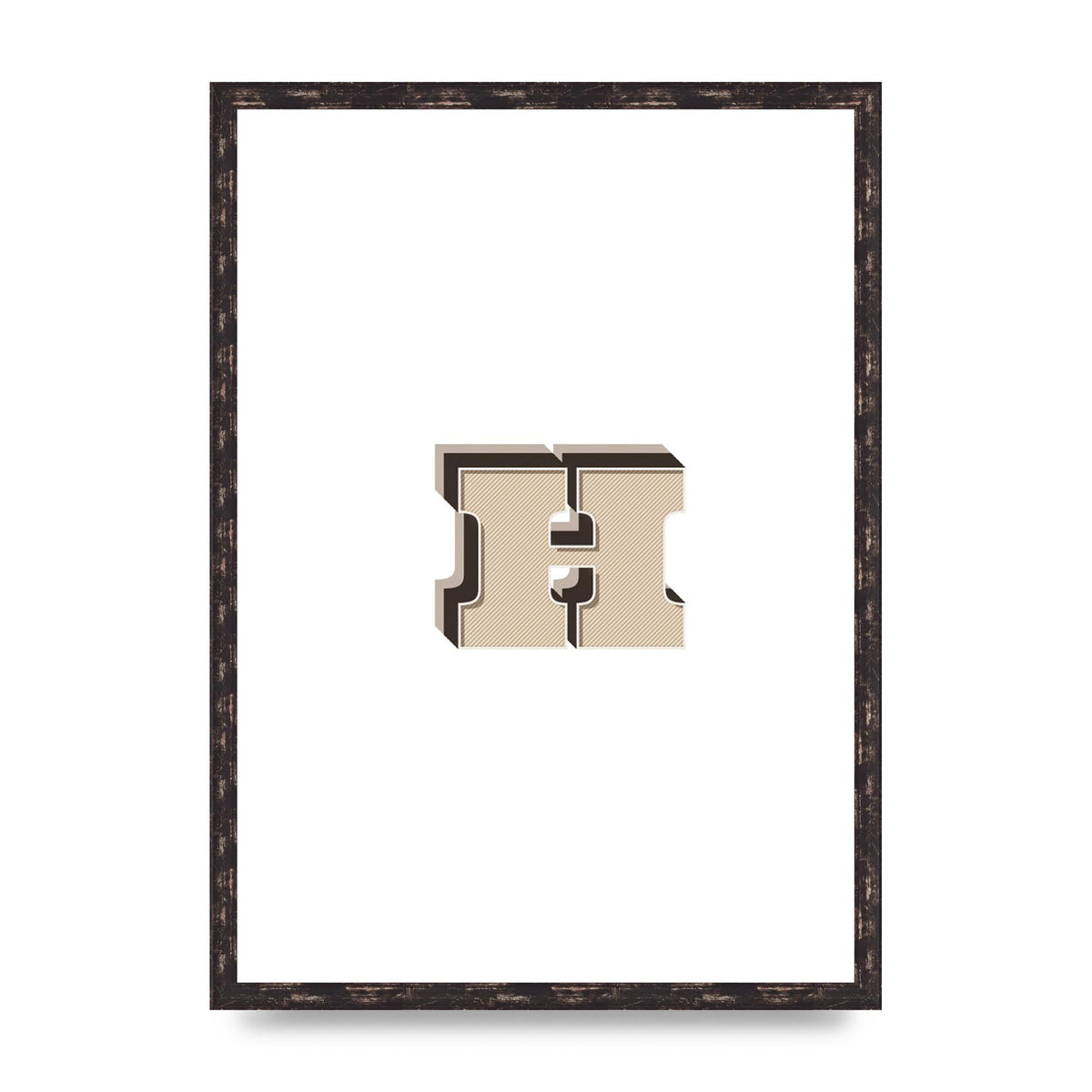 Alphabet Mix Match H" Wall Art - A2 framed