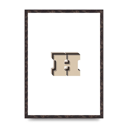 Alphabet Mix Match H" Wall Art - A2 framed