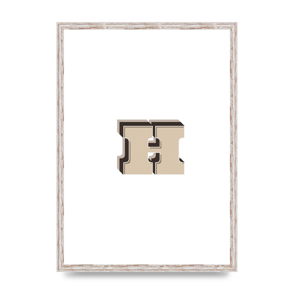 Alphabet Mix Match H" Wall Art - A2 framed
