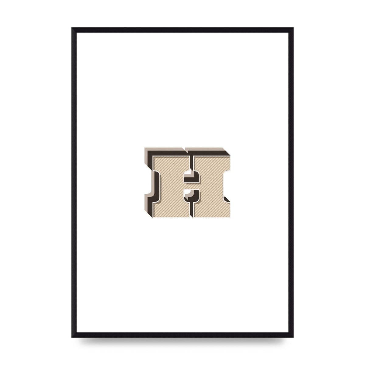 Alphabet Mix Match H" Wall Art - A2 framed