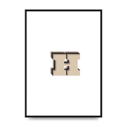 Alphabet Mix Match H" Wall Art - A2 framed