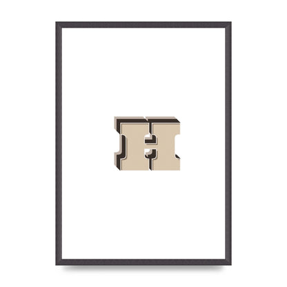 Alphabet Mix Match H" Wall Art - A2 framed