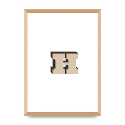 Alphabet Mix Match H" Wall Art - A2 framed