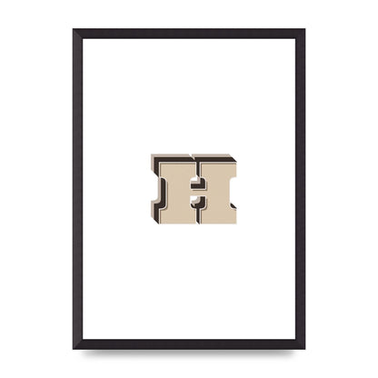 Alphabet Mix Match H" Wall Art - A2 framed