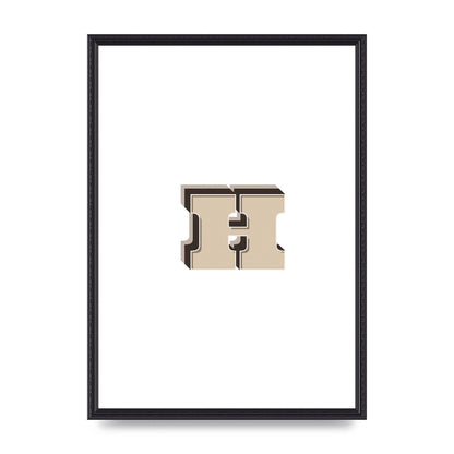 Alphabet Mix Match H" Wall Art - A2 framed