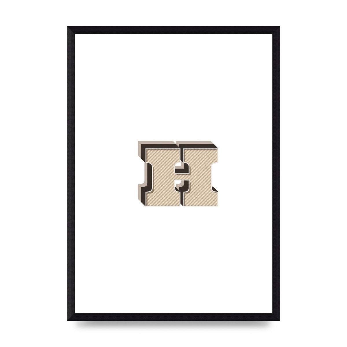 Alphabet Mix Match H" Wall Art - A3 framed