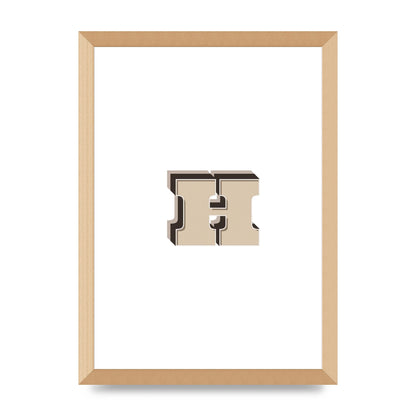 Alphabet Mix Match H" Wall Art - A3 framed