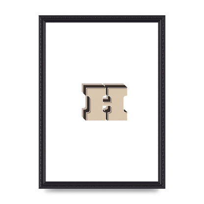 Alphabet Mix Match H" Wall Art - A3 framed