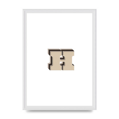 Alphabet Mix Match H" Wall Art - A3 framed