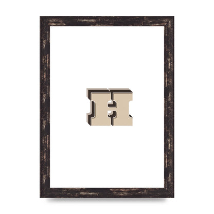 Alphabet Mix Match H" Wall Art - A4 framed