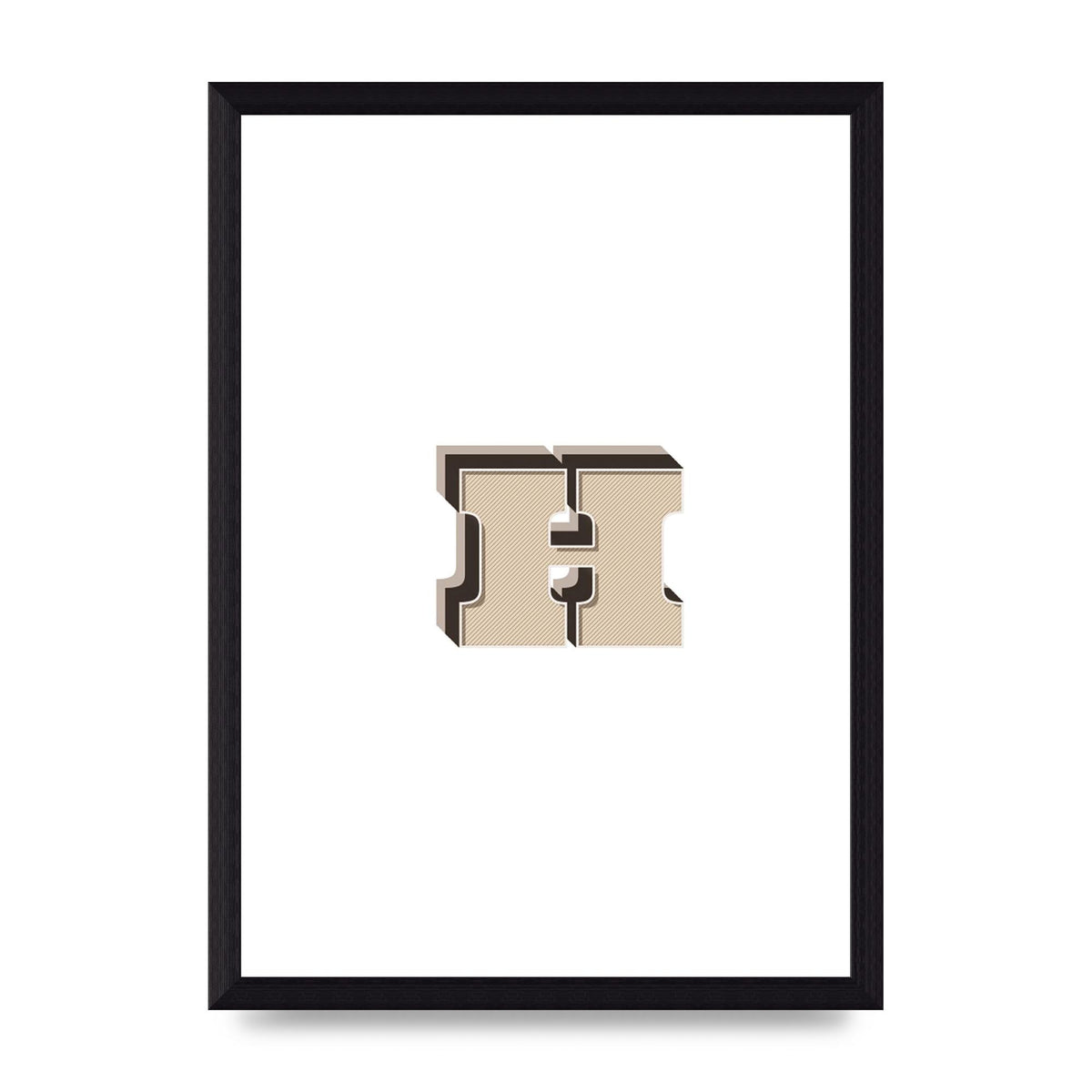 Alphabet Mix Match H" Wall Art - A4 framed