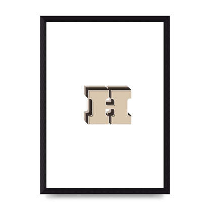 Alphabet Mix Match H" Wall Art - A4 framed