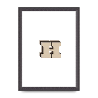 Alphabet Mix Match H" Wall Art - A4 framed