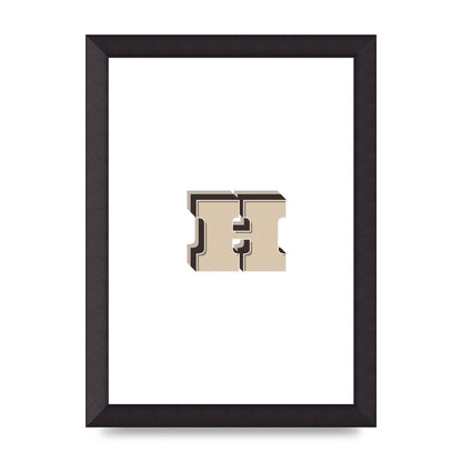 Alphabet Mix Match H" Wall Art - A4 framed