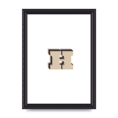 Alphabet Mix Match H" Wall Art - A4 framed