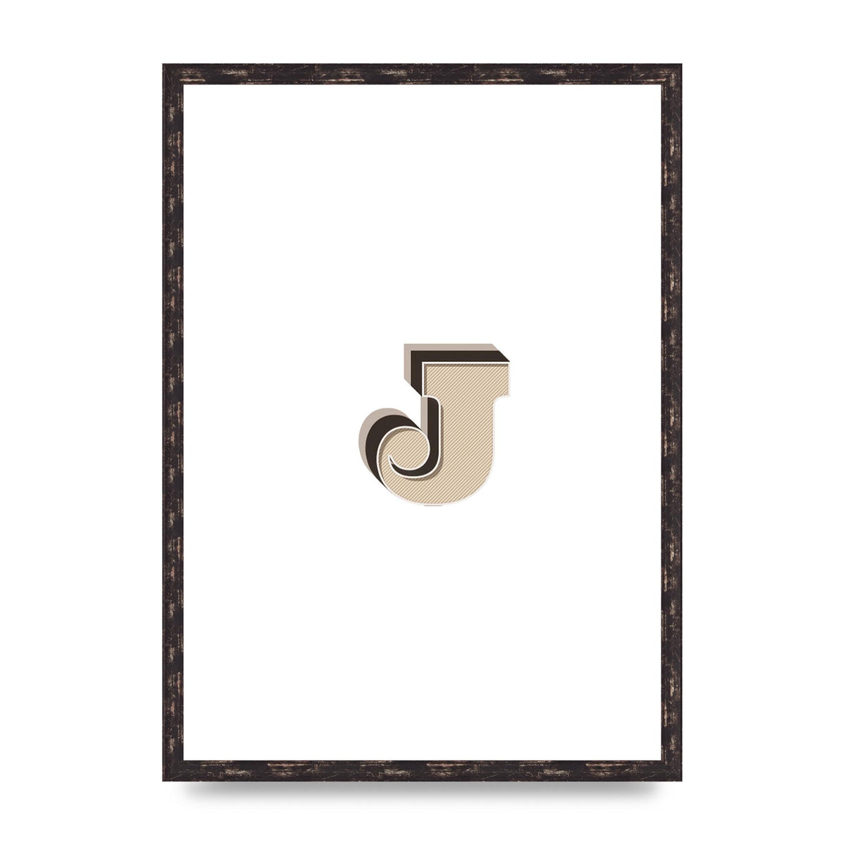 Alphabet Mix Match J" Printed Poster - A2 framed