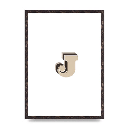 Alphabet Mix Match J" Printed Poster - A2 framed