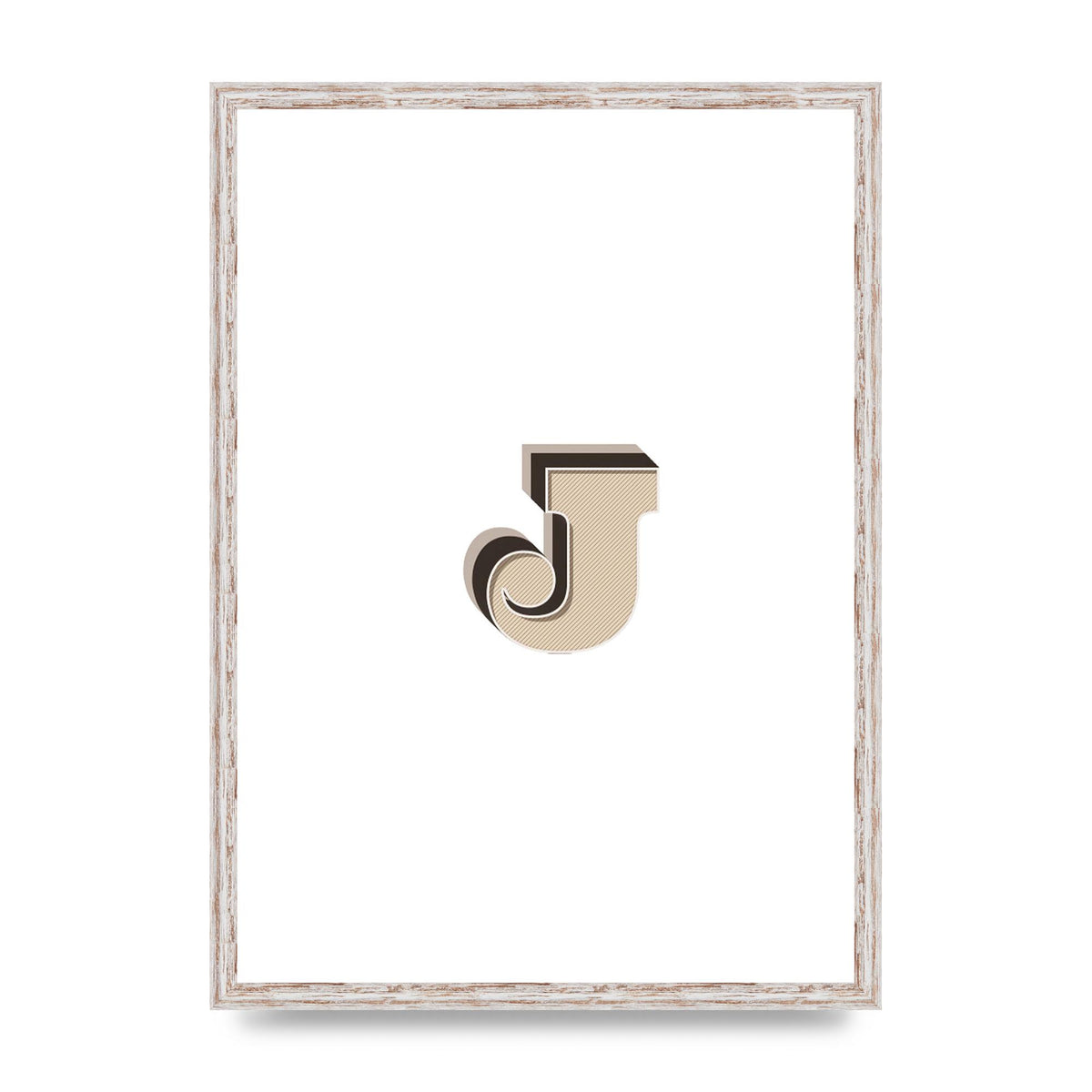 Alphabet Mix Match J" Printed Poster - A2 framed